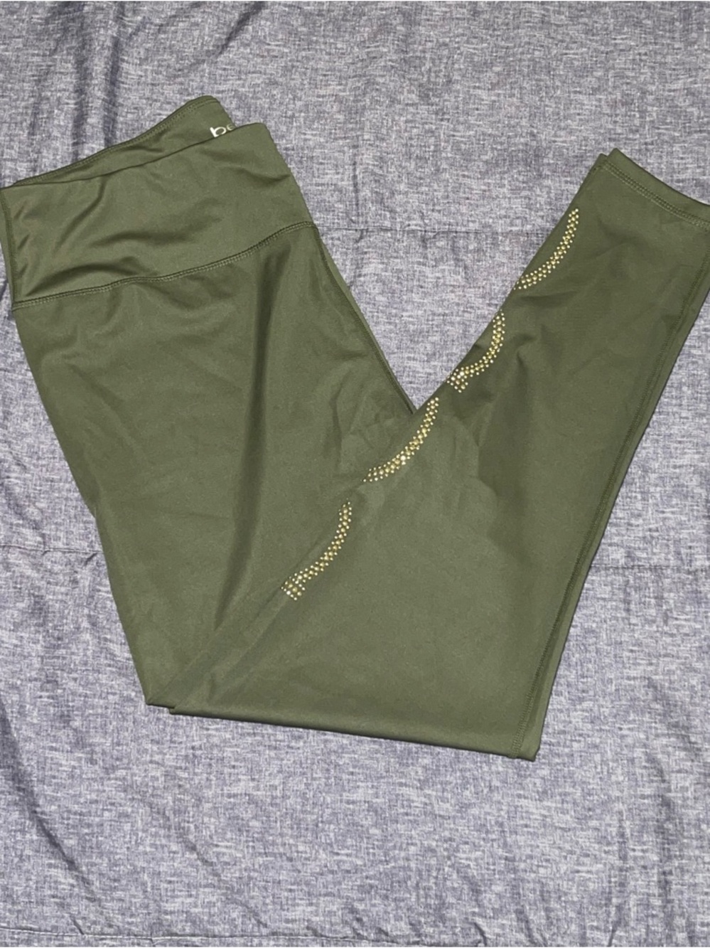 bebe olive active leggings with gold logo-size 2X - Picture 4 of 10